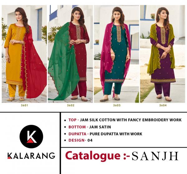 Kalarang Sanjh Designer Occasional Unstich Suits Collection